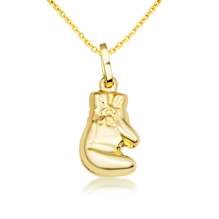 14K Gold Boxing Glove Pendant Necklace