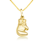 14K Gold Boxing Glove Pendant Necklace