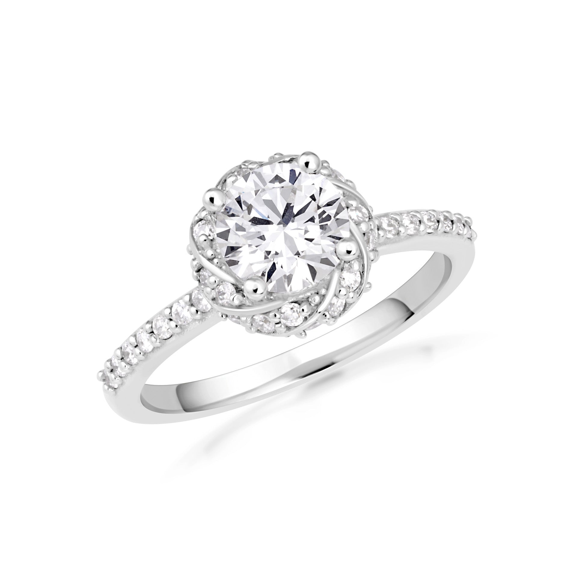 Lab Grown Diamond Halo Engagement Ring in 14K Gold
