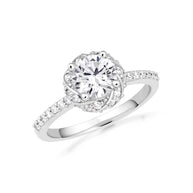 Lab Grown Diamond Halo Engagement Ring in 14K Gold