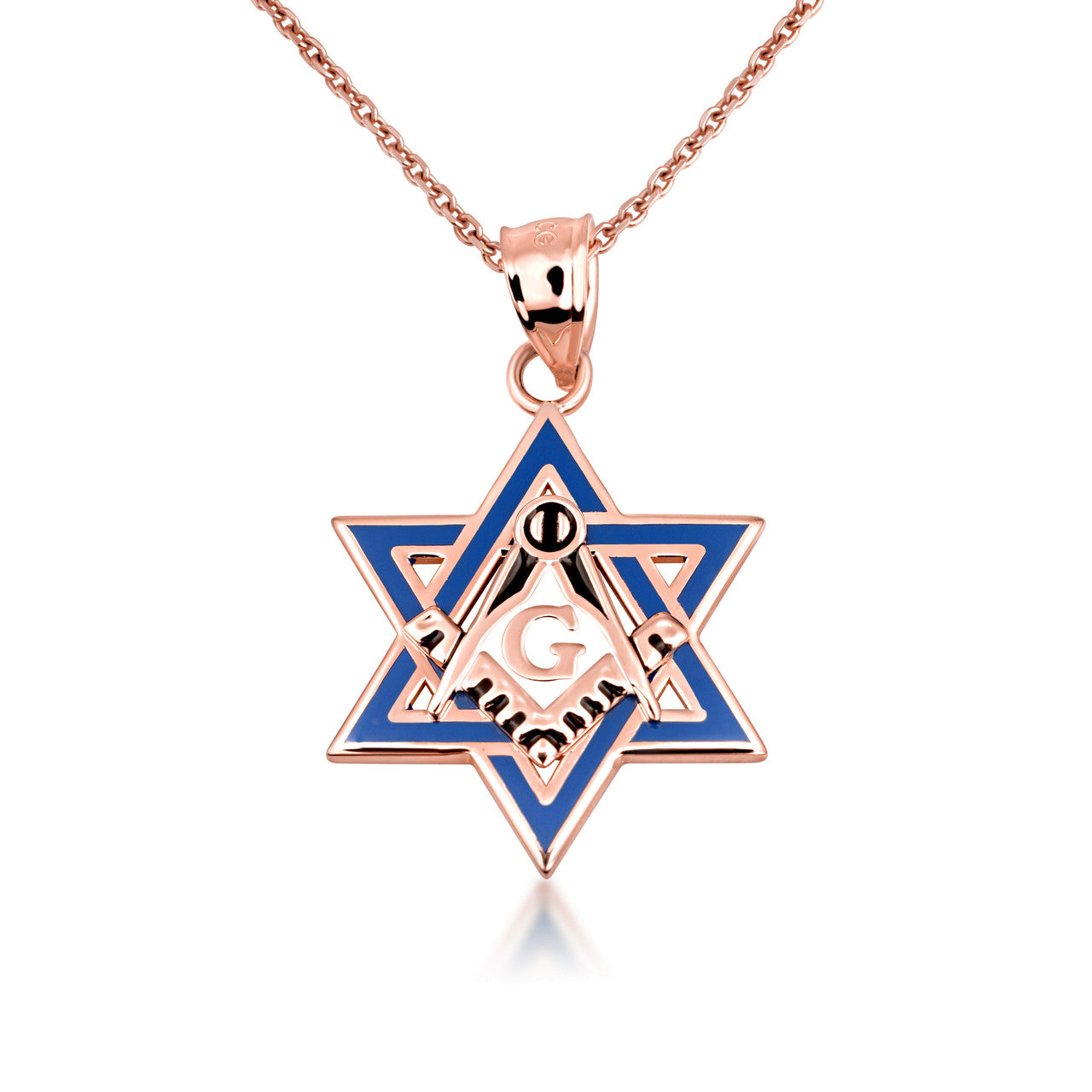 Gold Jewish Star of David Necklace - Masonic Jewelry