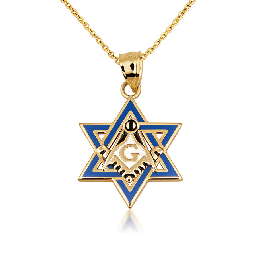 Gold Jewish Star of David Necklace - Masonic Jewelry