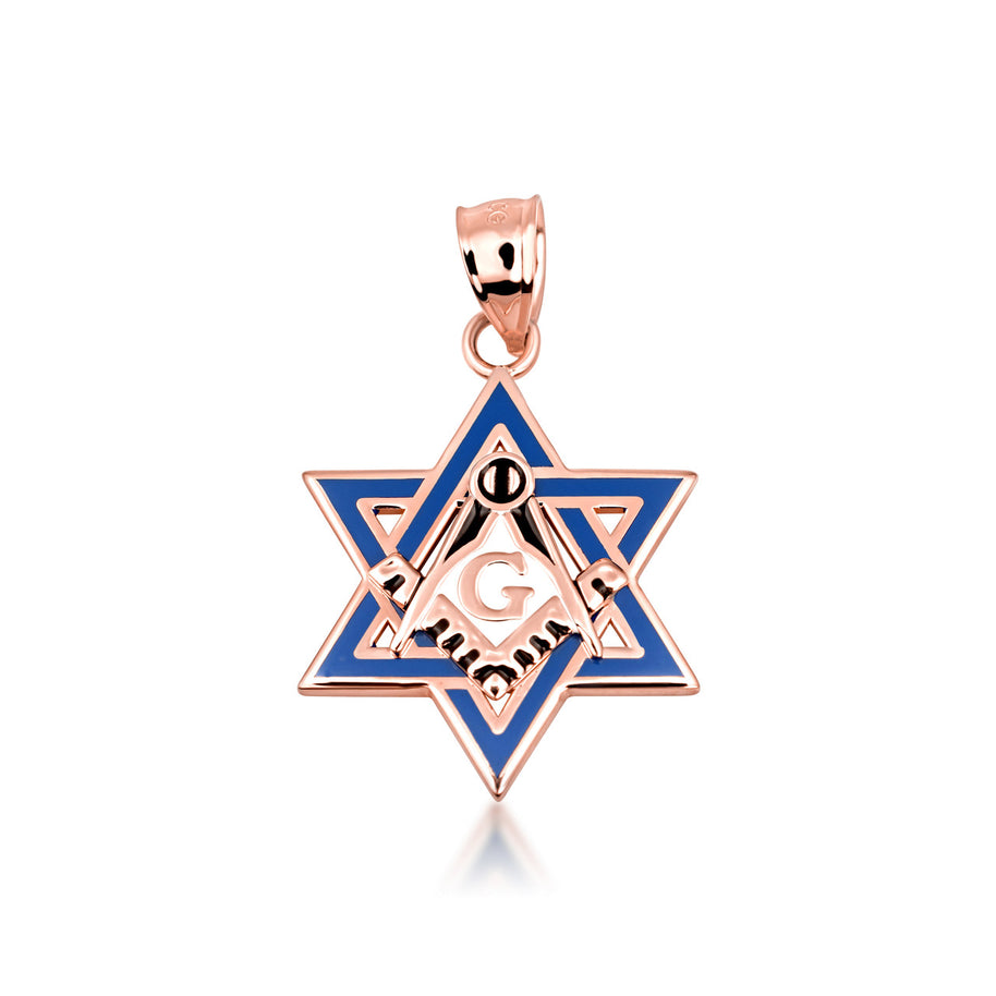 Gold Jewish Star of David Necklace - Masonic Jewelry