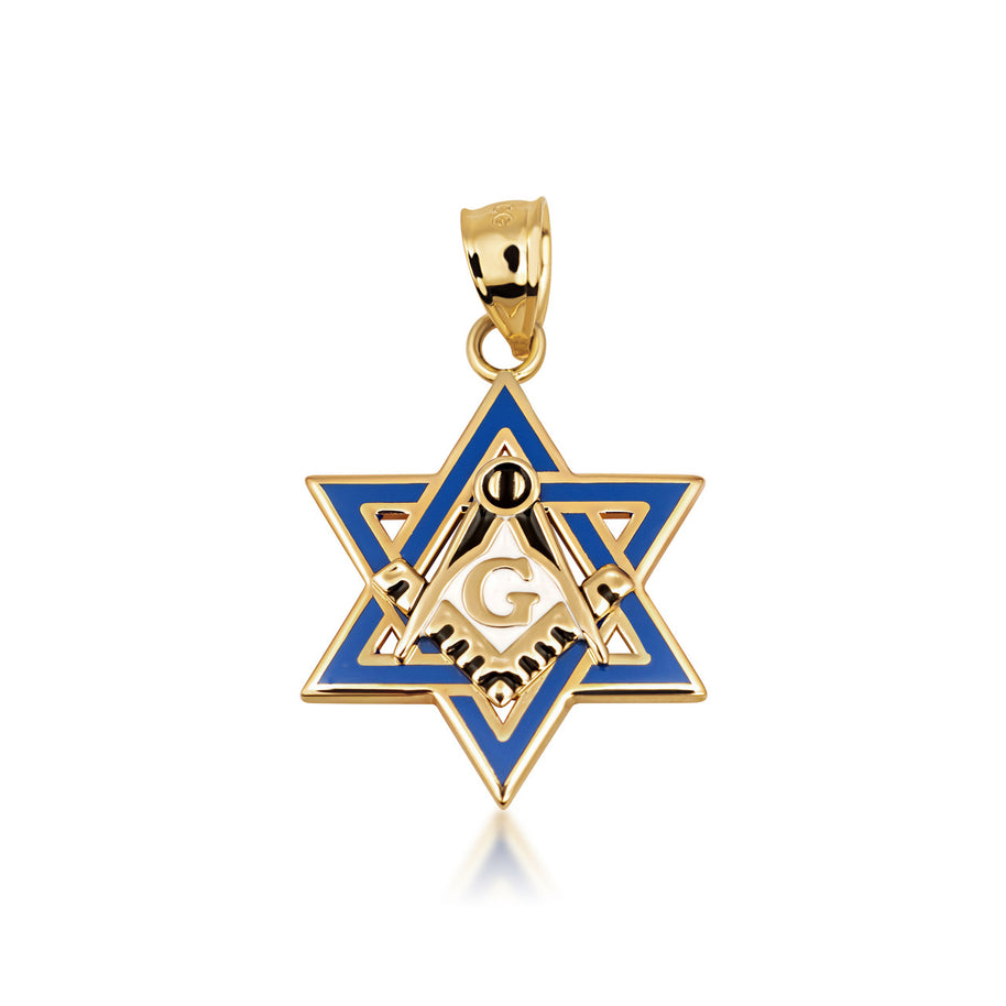 Gold Jewish Star of David Necklace - Masonic Jewelry