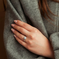 Lab Grown Diamond Halo Engagement Ring in 14K Gold
