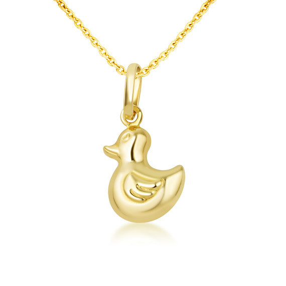 14K Gold Duck Necklace