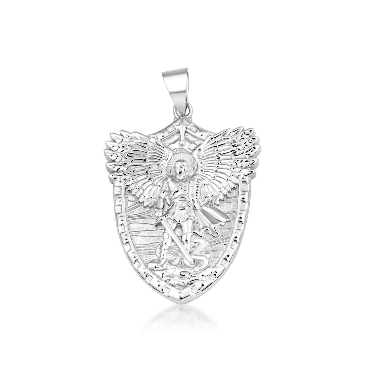 Silver Archangel Saint Michael Pendant Necklace