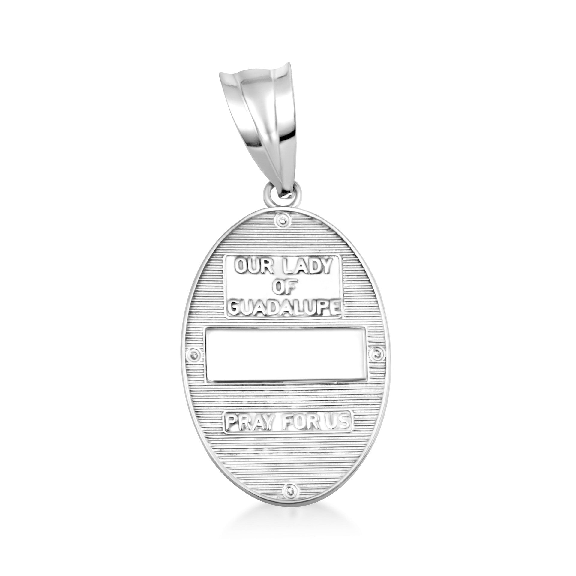 Gold Virgen Mary de Guadalupe Necklace with Diamonds (S/L) (Available in Yellow Gold, Rose Gold, White Gold)