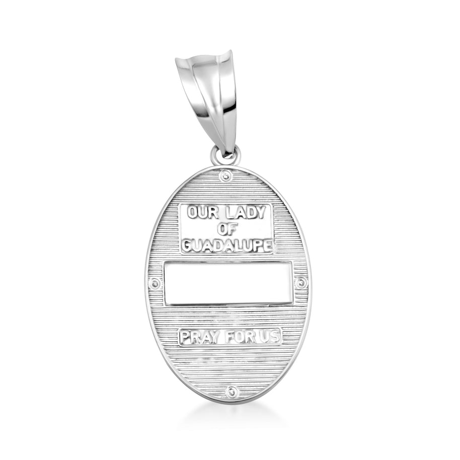 Gold Virgen Mary de Guadalupe Necklace with Diamonds (S/L) (Available in Yellow Gold, Rose Gold, White Gold)