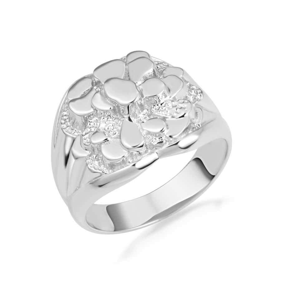 Sterling Silver Nugget Ring for Men
