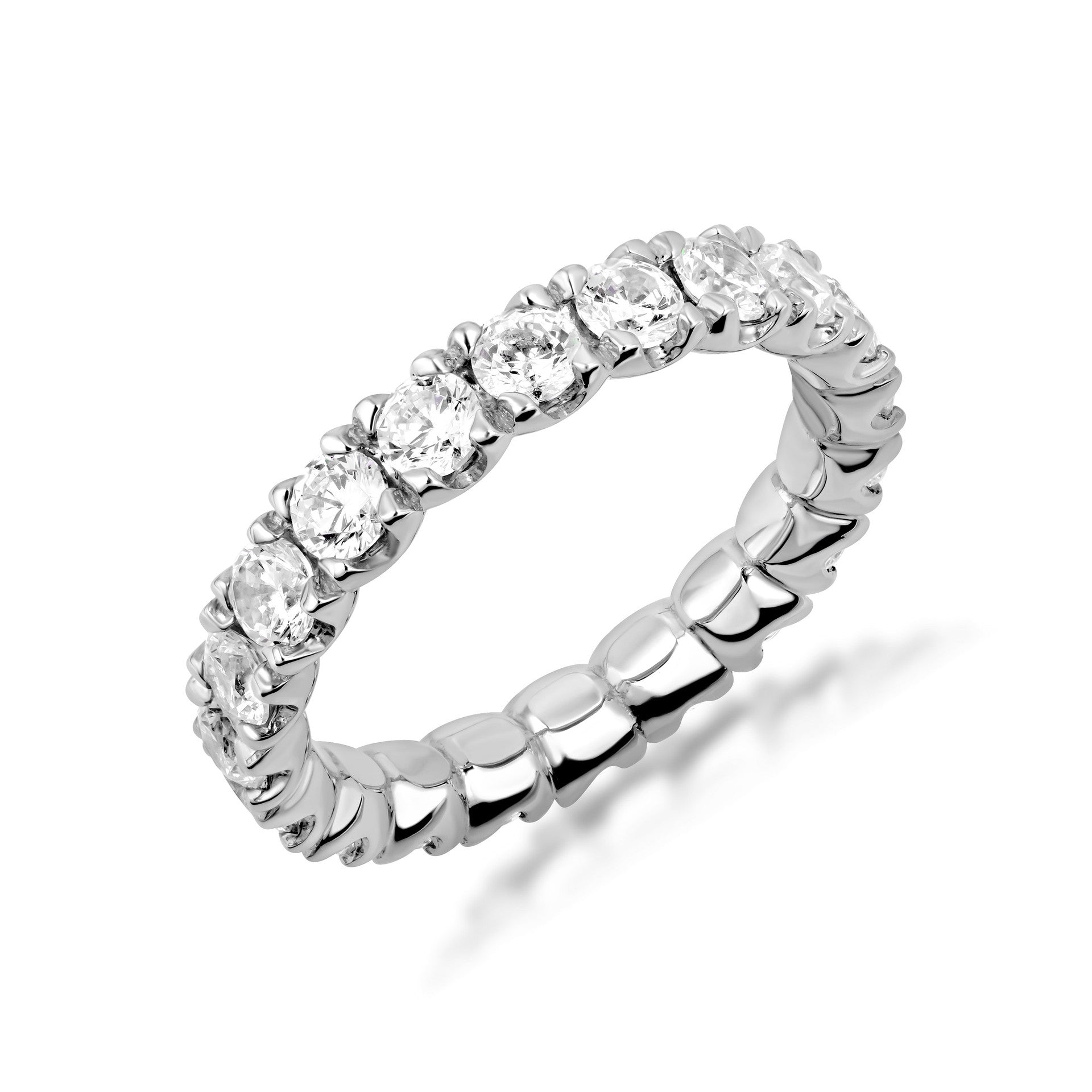 Gold 4.5 Carat Cubic Zirconia Eternity Band Ring (Available in Yellow Gold, Rose Gold, White Gold)