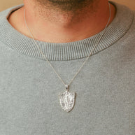Silver Archangel Saint Michael Pendant Necklace