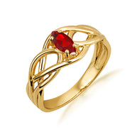 Gold Irish Celtic Knot Marquise Cut Custom Birthstone Ring (Available in Yellow/Rose/White Gold)