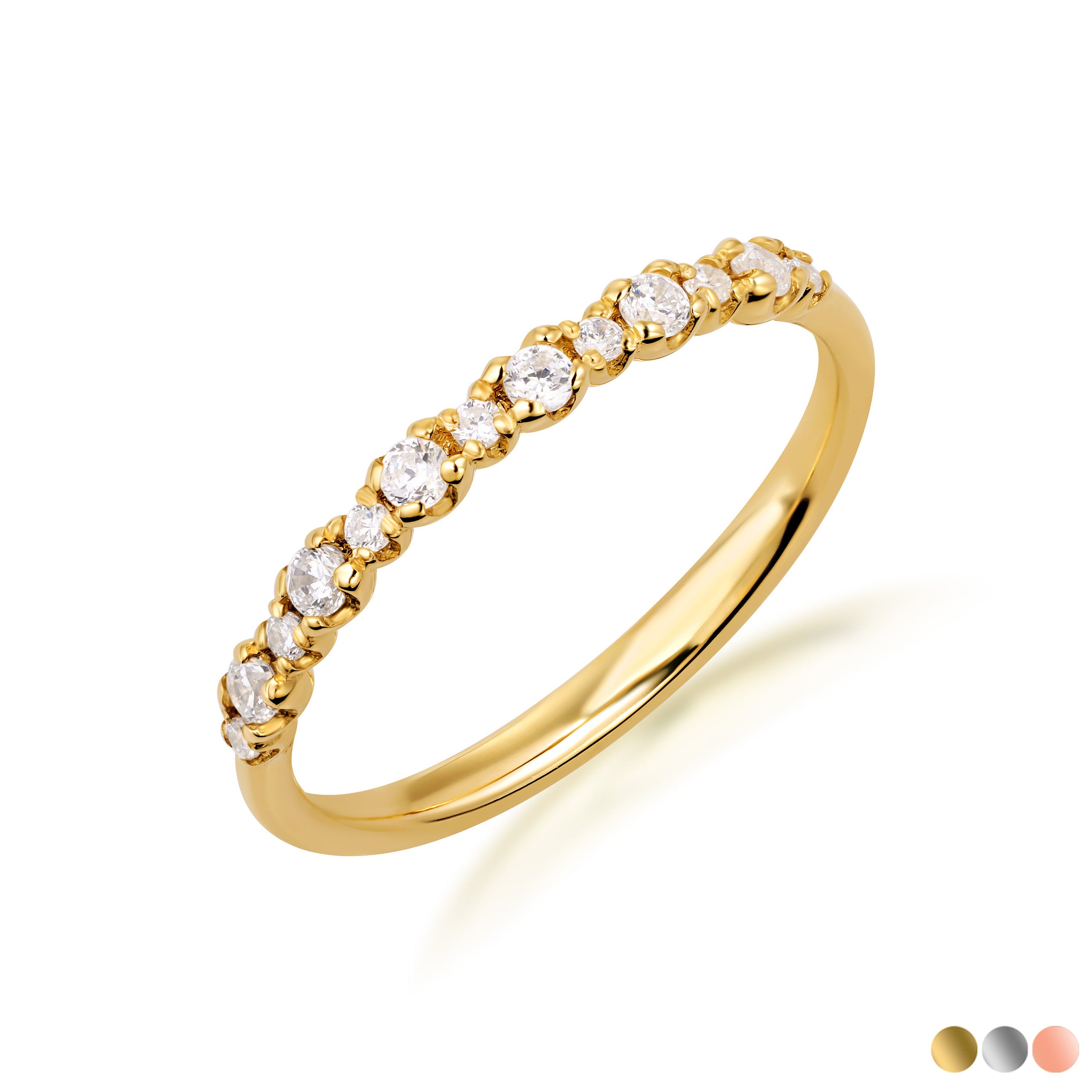 Women’s Gold Cubic Zirconia Promise Ring (Available in Yellow Gold, Rose Gold, White Gold)