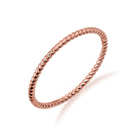 10K/14K Gold Twisted Rope Stackable Ring (Available in Yellow Gold, Rose Gold, White Gold)