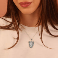Silver Archangel Saint Michael Pendant Necklace