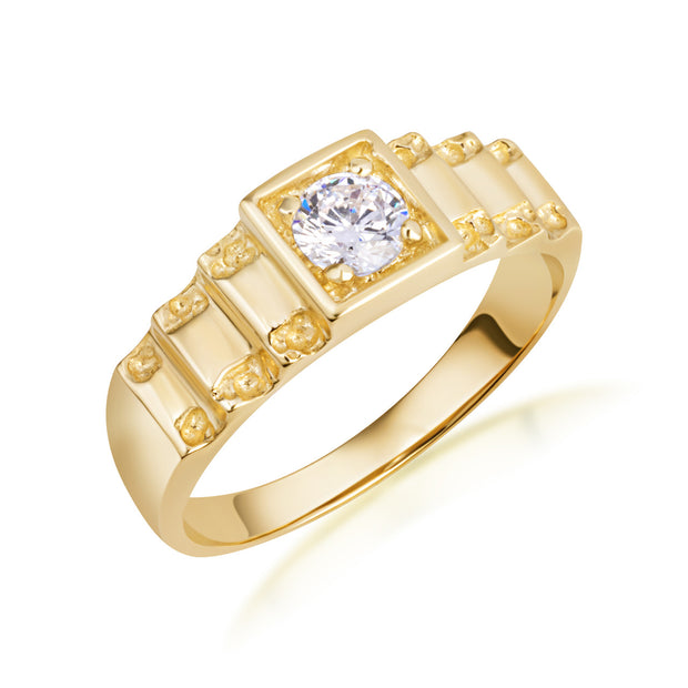 Men’s Gold Cubic Zirconia Pinky Ring