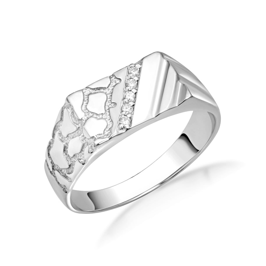 10K/14K Gold Nugget Ring with Diamonds (Available in Yellow Gold, Rose Gold, White Gold)