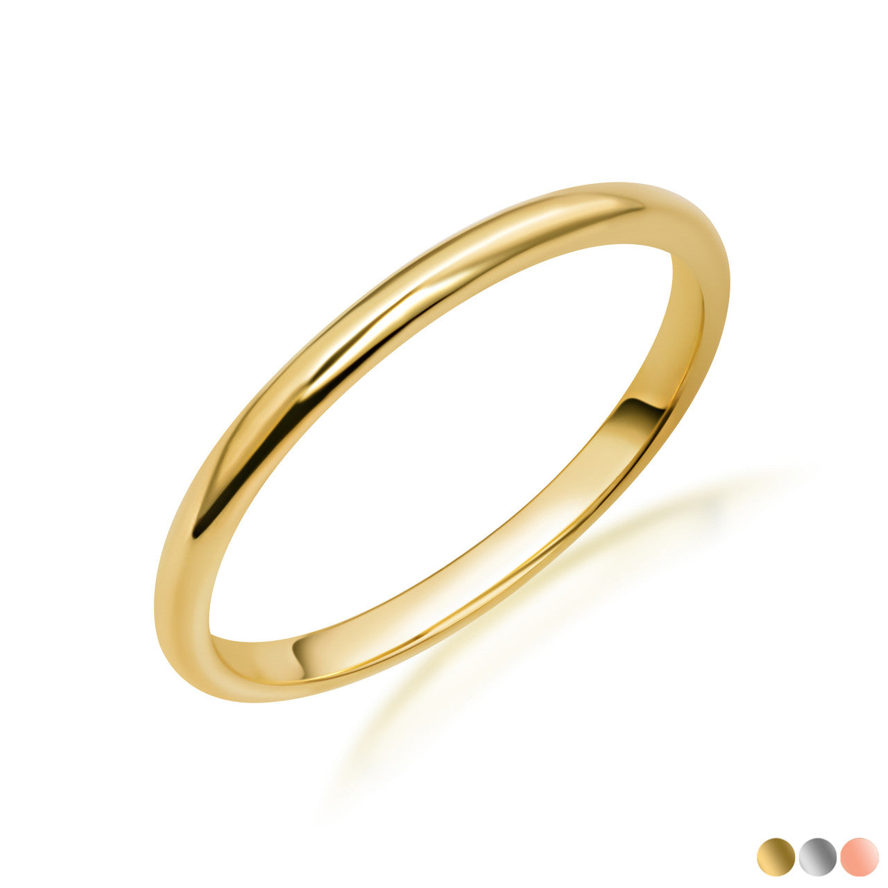 Gold Wedding Band Engagement Ring (Available in Yellow/Rose/White Gold)