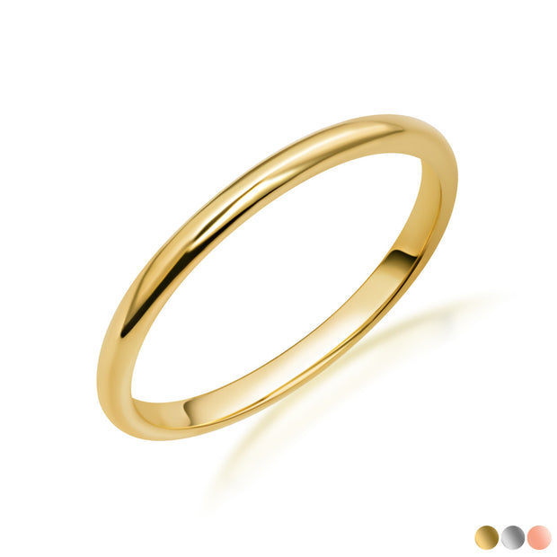Gold Wedding Band Engagement Ring (Available in Yellow/Rose/White Gold)