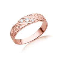 10K/14K Gold Nugget Ring with Cubic Zirconia (Available in Yellow Gold, Rose Gold, White Gold)