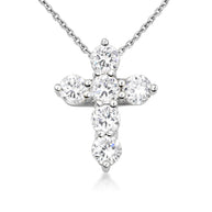 Gold Dainty Cross Necklace with Cubic Zirconia (Available in Size Mini-Small & Yellow Gold, Rose Gold, White Gold)
