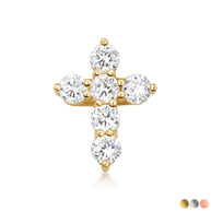 Gold Dainty Cross Necklace with Cubic Zirconia (Available in Size Mini-Small & Yellow Gold, Rose Gold, White Gold)