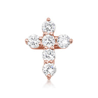 Gold Dainty Cross Necklace with Cubic Zirconia (Available in Size Mini-Small & Yellow Gold, Rose Gold, White Gold)