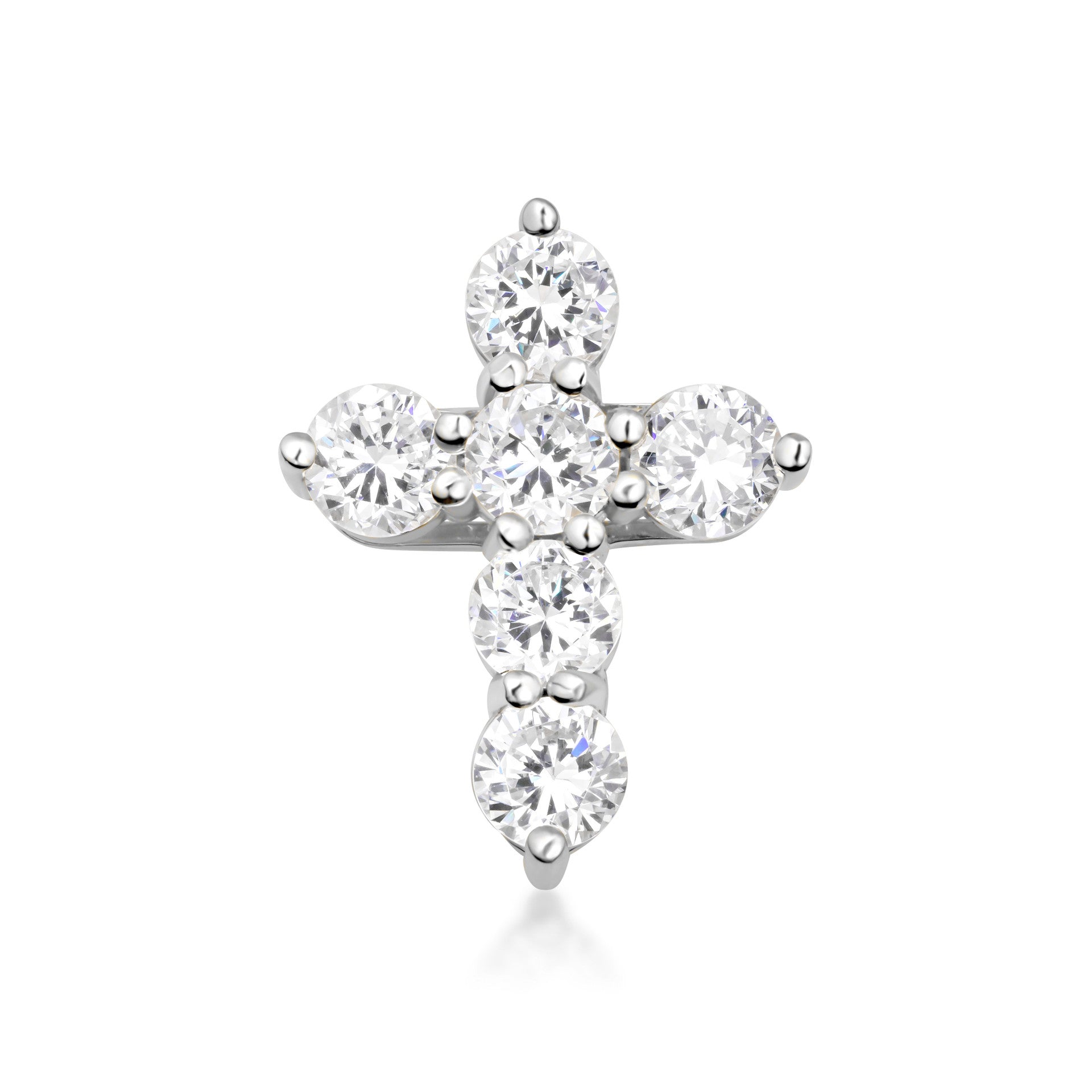 Gold Dainty Cross Necklace with Cubic Zirconia (Available in Size Mini-Small & Yellow Gold, Rose Gold, White Gold)