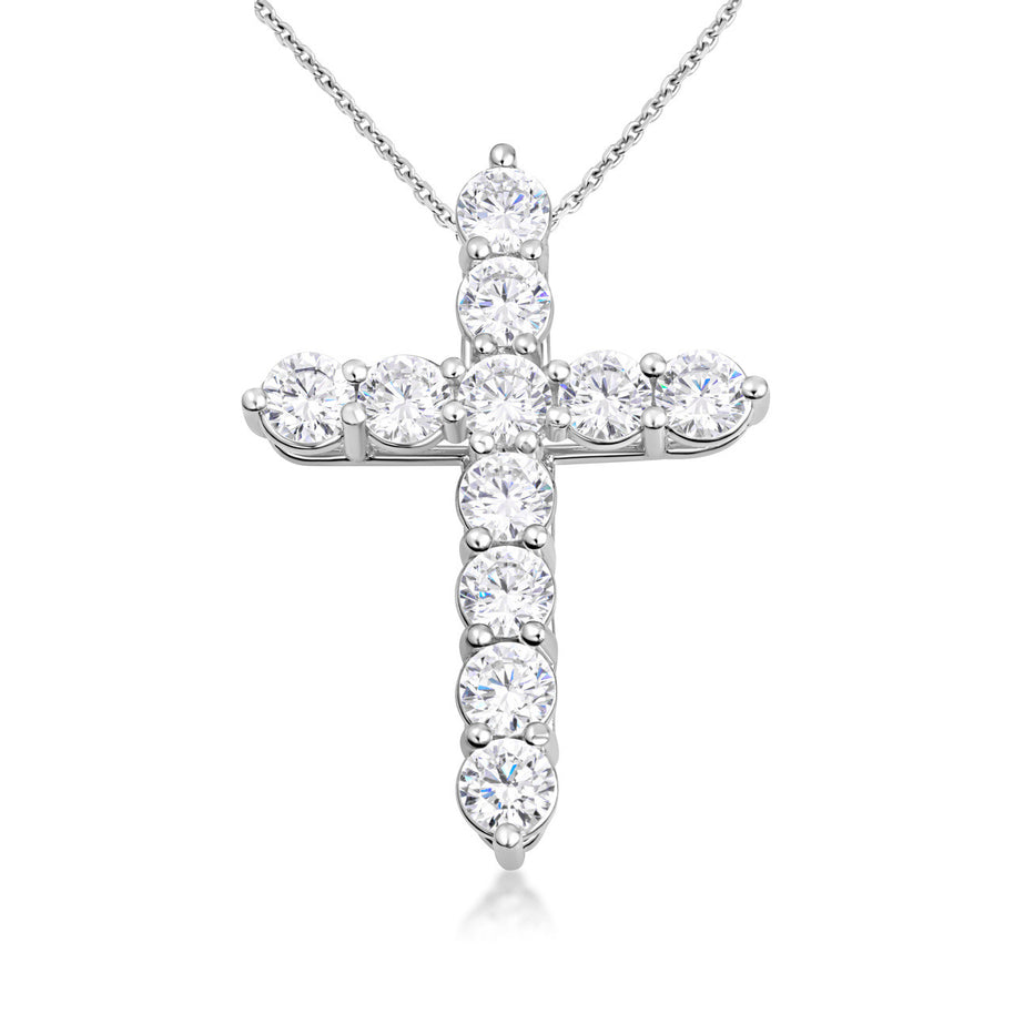 Gold Cross Necklace with Cubic Zirconia (Available in Size XL-XS & Yellow Gold, Rose Gold, White Gold)