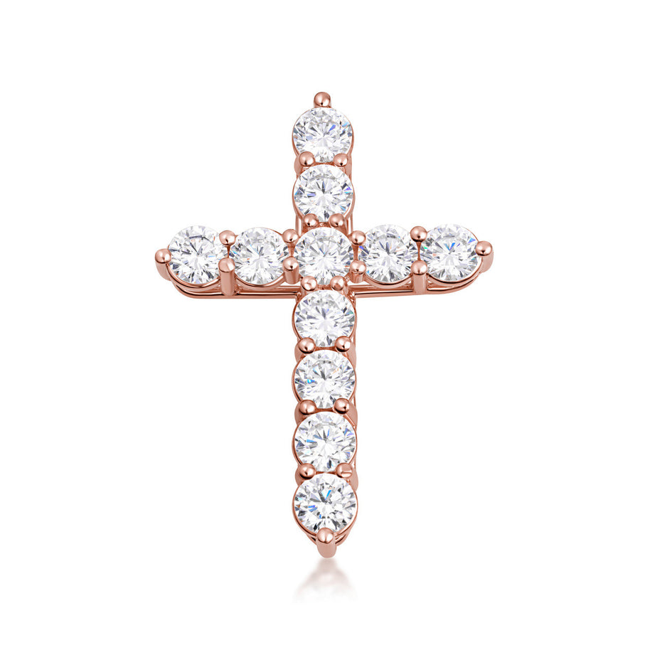 Gold Cross Necklace with Cubic Zirconia (Available in Size XL-XS & Yellow Gold, Rose Gold, White Gold)