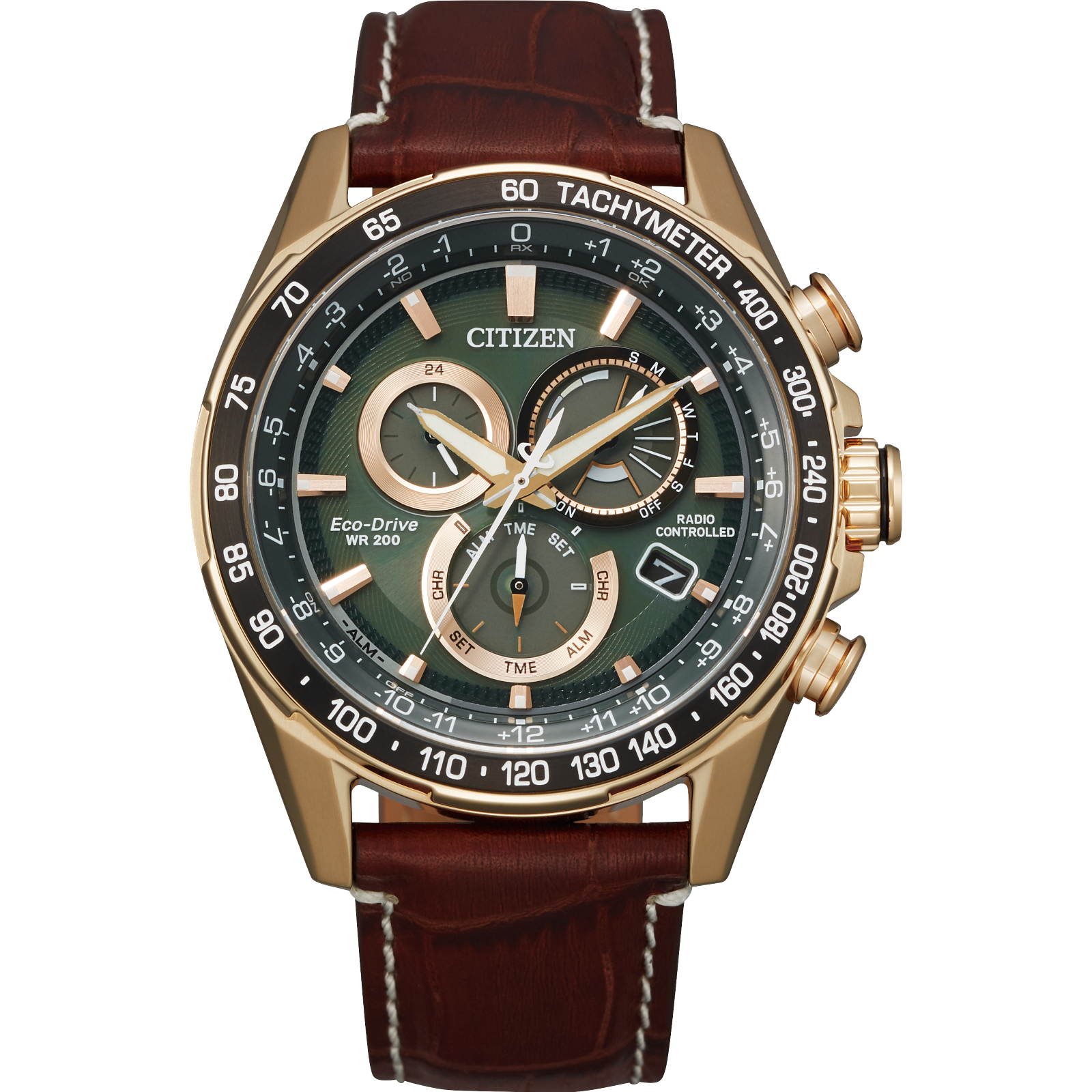 CB5919-00X Citizen Eco-Drive Rose Gold Stainless Steel Green Dial Men's Watch