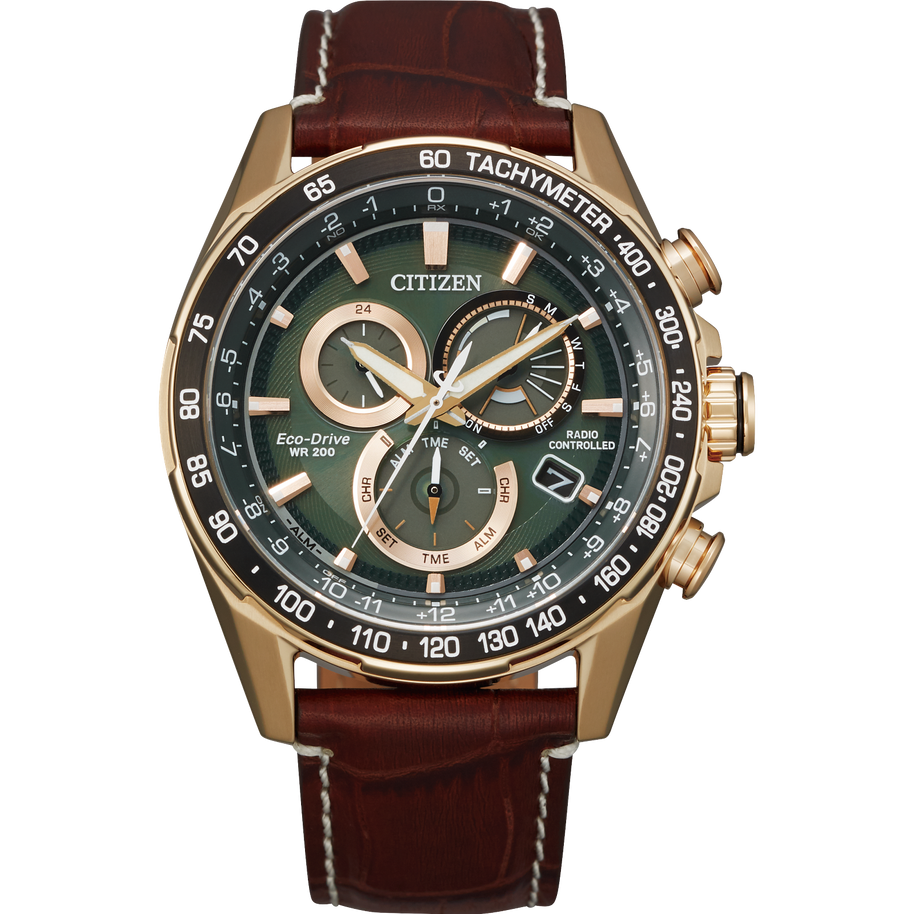 CB5919-00X Citizen Eco-Drive Rose Gold Stainless Steel Green Dial Men's Watch