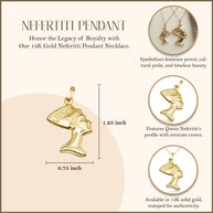 14K Gold Nefertiti Necklace - Egyptian Jewelry (S/L)