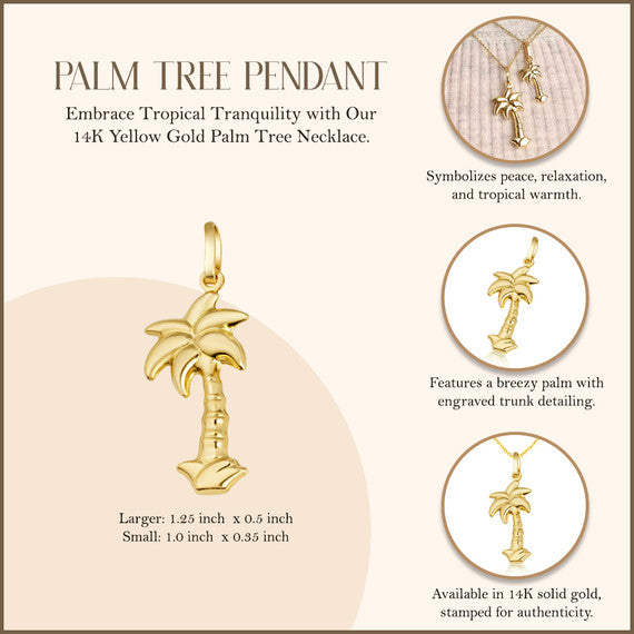 14K Gold Palm Tree Necklace (S/L)