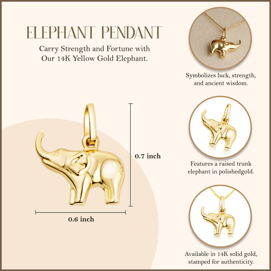Elephant Lucky Necklace in 14K Gold