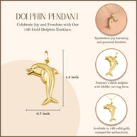 Dolphin Necklace in 14K Gold