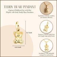 14K Gold Teddy Bear Necklace