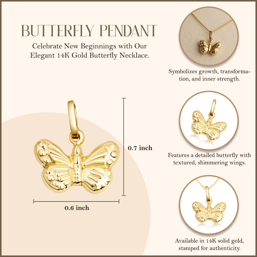 14K Gold Butterfly Necklace