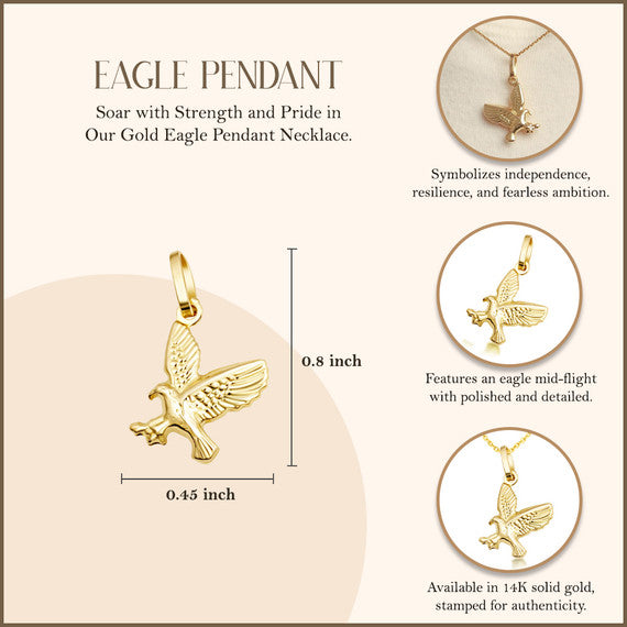 14K Gold Eagle Necklace