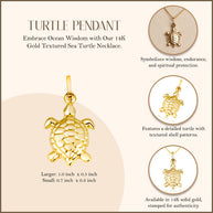 14K Yellow Gold Sea Turtle Necklace (S/L)
