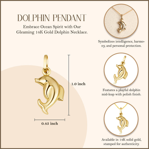 14K Gold Dolphin Necklace