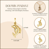 Dolphin Necklace in 14K Yellow Gold