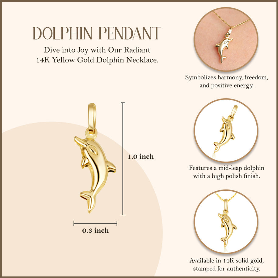 14K Gold Dolphin Necklace