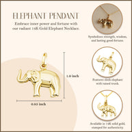 Elephant Necklace in 14K Gold