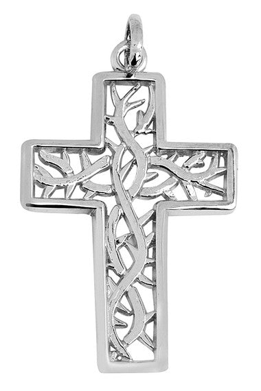 White Gold Celtic Trinity Cross Pendant Necklace (Copy)