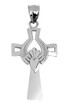White Gold Celtic Irish Cross Pendant