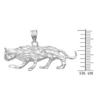 Sterling Silver Cut Cheetah Pendant Necklace