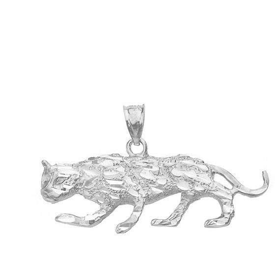 Sterling Silver Cut Cheetah Pendant Necklace