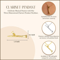 10K/14K Gold Clarinet Necklace (Available in Yellow Gold, Rose Gold, White Gold)